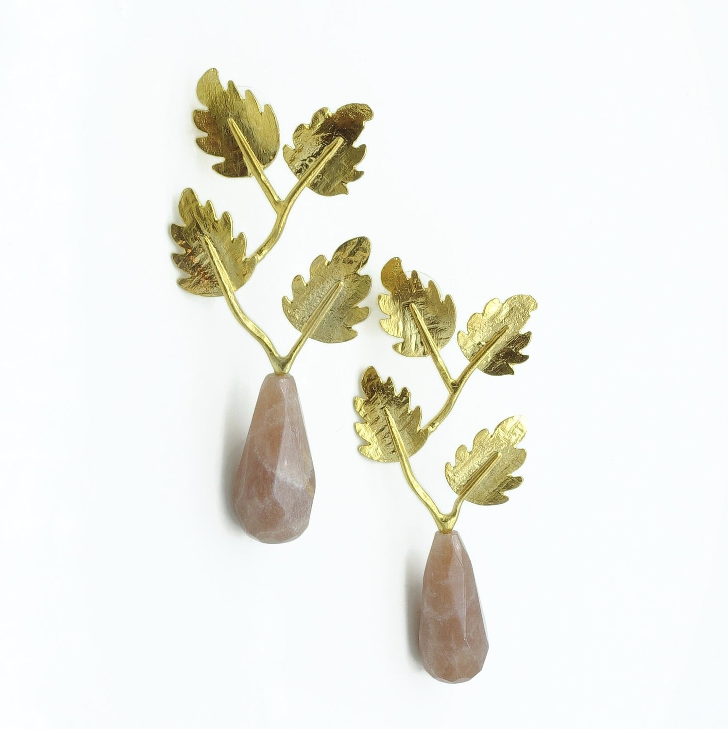 Aylas Agate semi precious gemstone earrings - 21ct Gold plated Handmade