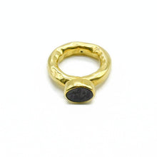 Aylas Agate Calligraphy Ring- 21ct Gold plated Sterling silver- Semi precious Gem stones
