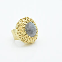 Aylas Labradorite ring - 21ct Gold plated brass - Handmade in Ottoman Style by Artisan