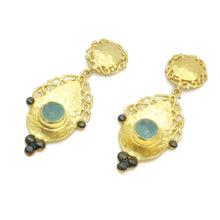 Aylas Chalcedony earrings - 21ct Gold plated semi precious gemstone - Handmade