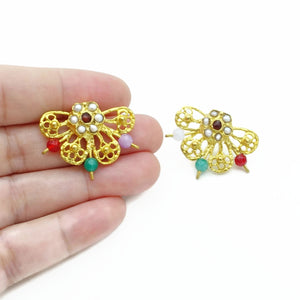 Aylas Pearl Agates earrings - 21ct Gold plated semi precious gemstone - Handmade