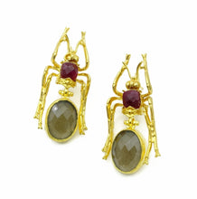 Aylas Smoky quartz Chalcedony earrings - 21ct Gold plated semi precious gemstone