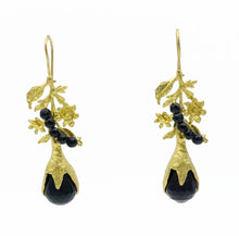 Aylas Agates earrings - 21ct Gold plated semi precious gemstone - Handmade