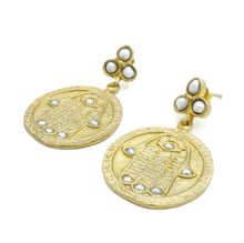Aylas Pearls earrings - 21ct Gold plated semi precious gemstone - Handmade