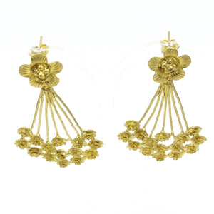 Aylas Flower Floral earrings - 21ct Gold plated  - Handmade in Ottoman style