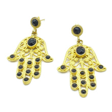 Aylas Onyx earrings - 21ct Gold plated semi precious gemstone - Handmade