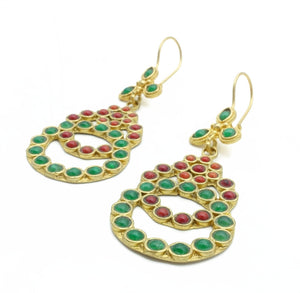 Aylas Agate earrings - 21ct Gold plated semi precious gemstone - Handmade