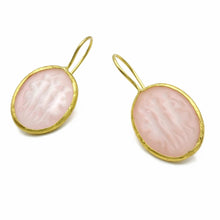Aylas Cat Eye - gold plated semi precious gem stone- Cameo earrings-Handmade