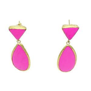 Aylas Howlite semi precious gemstone earrings - 21ct Gold plated handmade