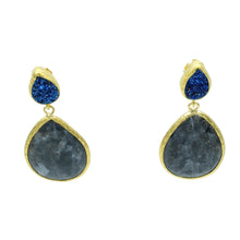 Aylas Druzy, Agate semi precious gemstone earrings - 21ct Gold plated handmade