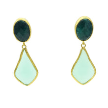 Aylas Jade, Agate semi precious gemstone earrings - 21ct Gold plated- Handmade