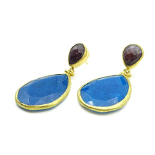 Aylas Jade, Chalcedony semi precious gemstone earrings - 21ct Gold plated- Handmade