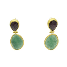 Aylas Jade,  Chalcedony semi precious gemstone earrings - 21ct Gold plated- Handmade