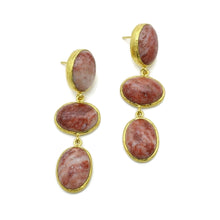Aylas Agate handmade semi precious gemstone earrings - 21ct Gold plated