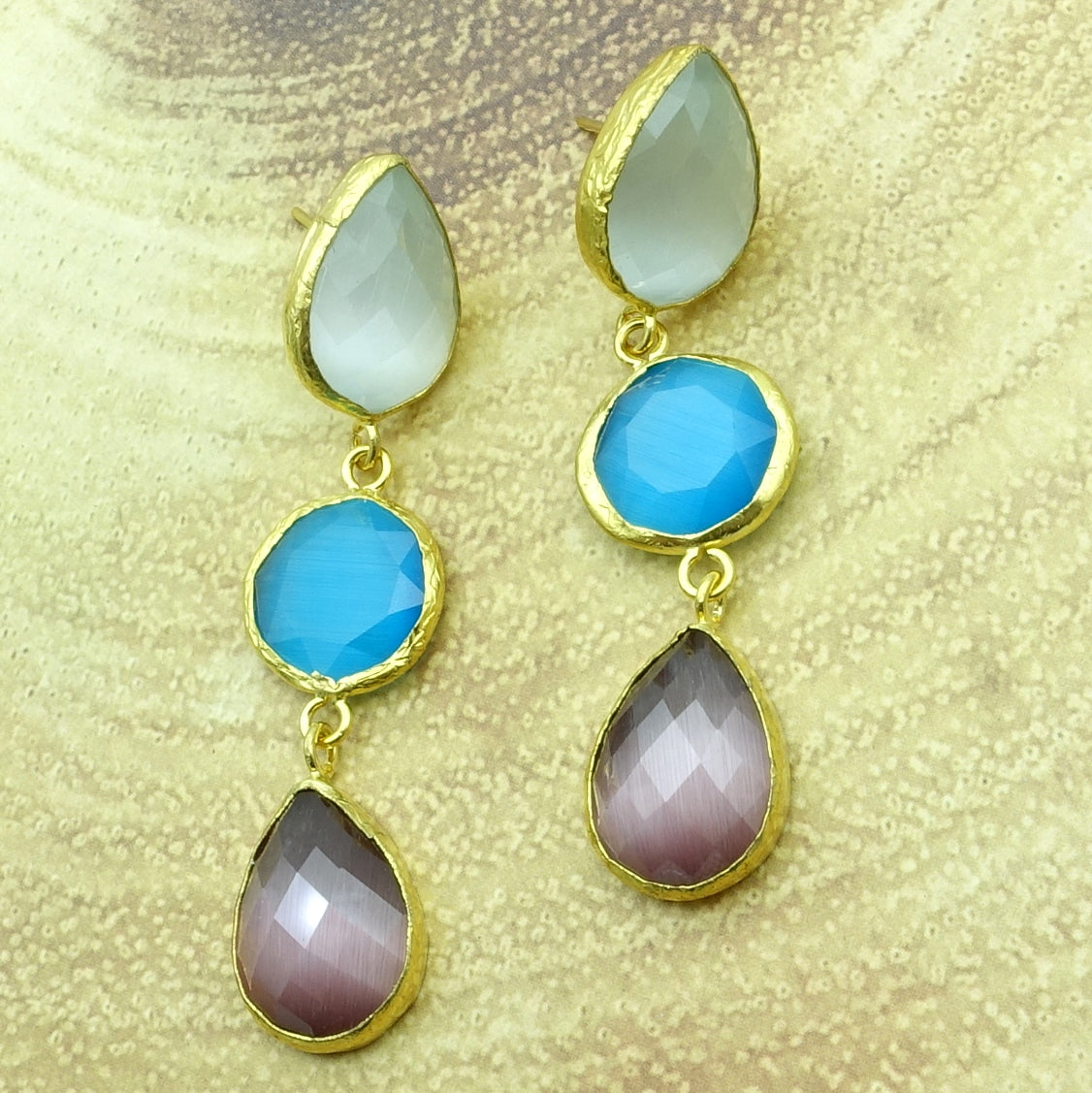 Cats eye sale stone earrings