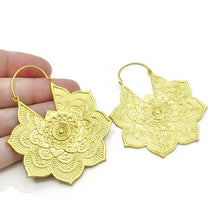 Aylas Hoop earrings 21ct Gold plated semi precious gemstone - Handmade