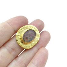 Aylas Blood stone semi precious gemstone ring - 21ct Gold plated brass - Handmade Ottoman Style