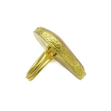 Aylas Agate semi precious gemstone ring - 21ct Gold plated brass - Handmade