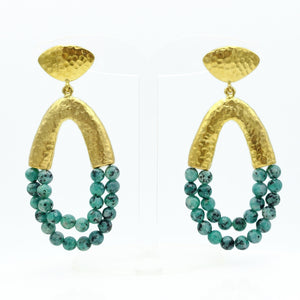 Aylas Jasper handmade semi precious gemstone earrings - 21ct Gold plated Ottoman style