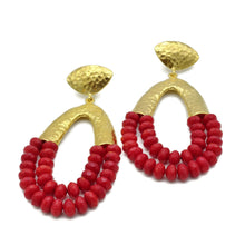 Aylas Howlite handmade semi precious gemstone earrings - 21ct Gold plated Ottoman style