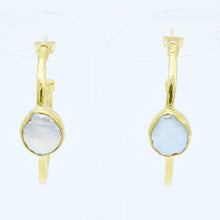 Aylas Ottoman Gold plated Pearl semi precious gem stone earrings. - Ottoman Handmade Jewellery Hand Made Gold Plated