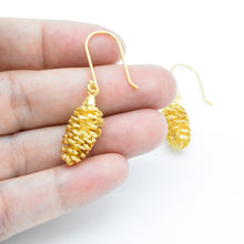 Aylas Pine cone earrings -  Gold plated - Handmade in Ottoman Style