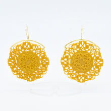Aylas ottoman gold plated Acrylic stone filigree earrings - Ottoman Handmade Jewellery Hand Made Gold Plated