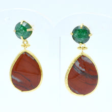 Aylas gold plated semi precious gemstone Agate, Zircon earrings - Ottoman Handmade Jewellery Hand Made Gold Plated