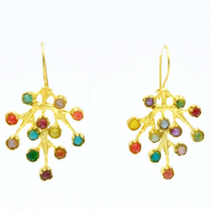Aylas Agate & Jade earrings - Gold plated semi-precious gemstone - Handmade in Ottoman Style
