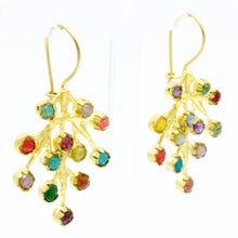 Aylas Agate & Jade earrings - Gold plated semi-precious gemstone - Handmade in Ottoman Style