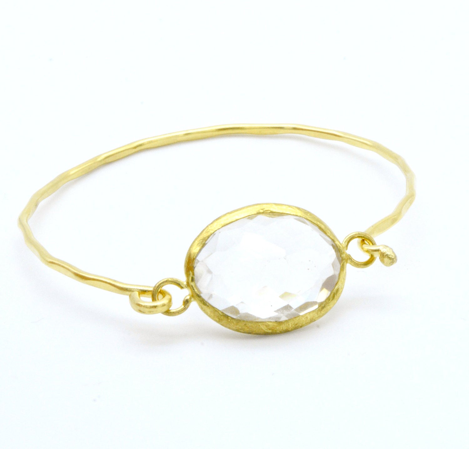 Aylas Crystal cuff/ bracelet - 21ct Gold plated semi precious gemstone - Handmade in Ottoman Style by Artisan