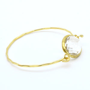 Aylas Crystal cuff/ bracelet - 21ct Gold plated semi precious gemstone - Handmade in Ottoman Style by Artisan