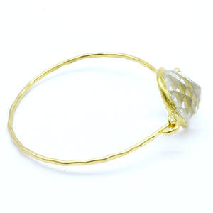 Aylas Crystal quartz cuff/ bracelet - Gold plated semi precious gemstone - Handmade in Ottoman Style