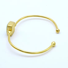 Aylas Aqua marine cuff/ bracelet - Gold plated semi precious gemstone - Handmade in Ottoman Style