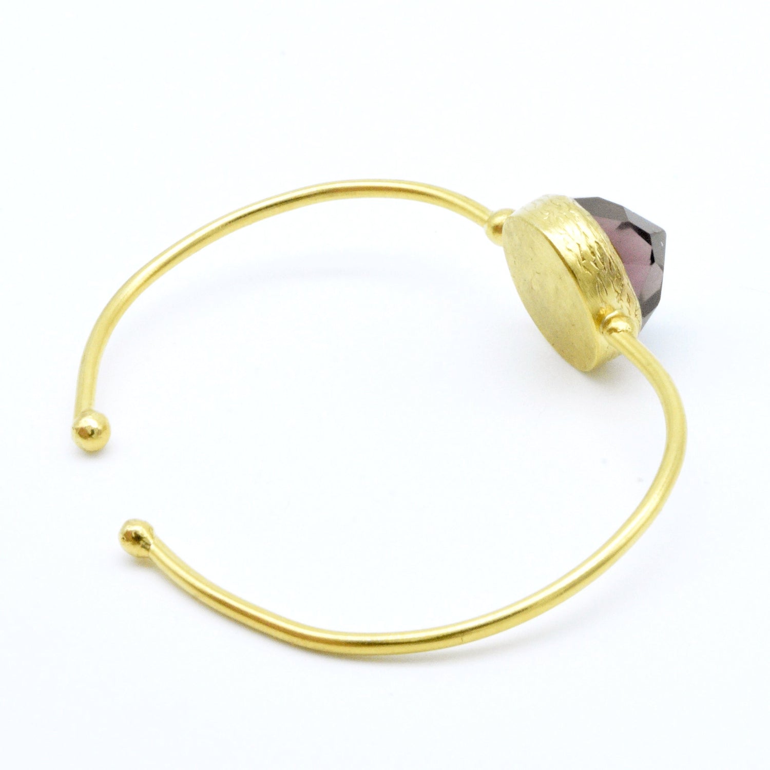 Aylas Amethyst cuff/bracelet - Gold plated semi precious gemstone - Handmade in Ottoman Style