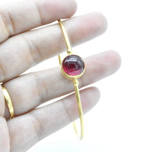 Aylas Red Garnet cuff/ bracelet - 21ct Gold plated semi precious gemstone - Handmade in Ottoman Style by Artisan