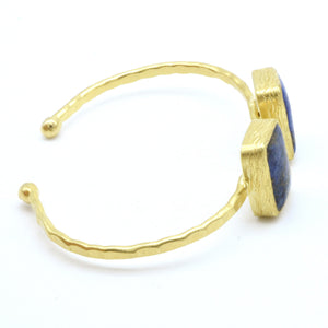 Aylas Lapis lazulli bracelet - 21ct Gold plated semi precious gemstone - Handmade in Ottoman Style by Artisan