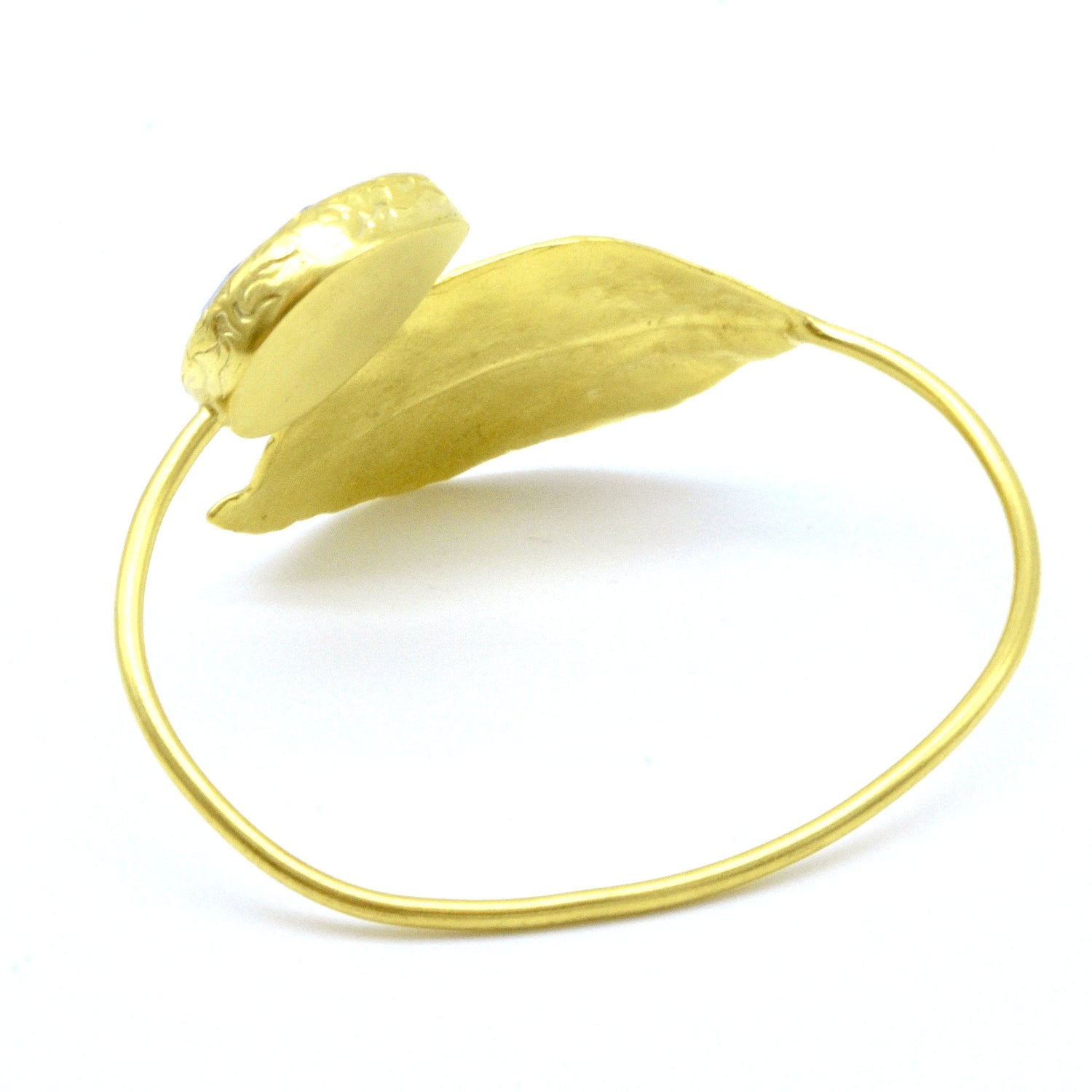 Aylas Rose quartz cuff/ bracelet - Gold plated semi precious gemstone - Handmade in Ottoman Style