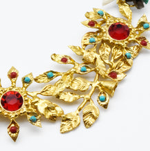 Aylas Turquoise Red Coral silk necklace - Gold plated semi precious gemstone - Handmade in Ottoman Style