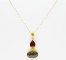 Aylas ottoman gold plated gem stone necklace Smoky Quartz, Agate - Ottoman Handmade Jewellery Hand Made Gold Plated