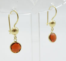 Aylas 21ct gold plated 925 silver Garnet handmade ottoman style earrings - Ottoman Handmade Jewellery Hand Made Gold Plated