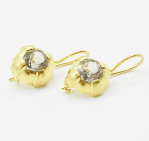 Aylas 21ct gold plated 925 silver Zirconia handmade ottoman style earrings - Ottoman Handmade Jewellery Hand Made Gold Plated