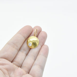 Aylas 21ct gold plated 925 silver Zircon handmade ottoman style earrings - Ottoman Handmade Jewellery Hand Made Gold Plated