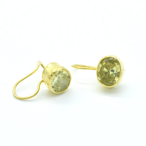 Aylas Sapphire earrings - 21ct Gold plated 925 Silver - Handmade Ottoman style