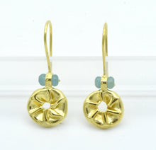 Aylas Jade earrings - 21ct Gold plated 925 Silver - Handmade Ottoman sytle