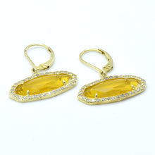 Aylas Crystal quartz earrings - 21ct Gold plated 925 Silver - Handmade in Ottoman style