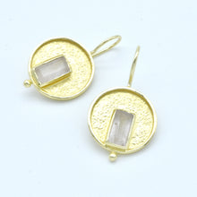 Aylas Chalcedony earrings - Gold plated semi precious gemstone - Handmade in Ottoman Style