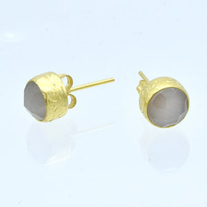 Aylas Cat eye earrings - 21ct Gold plated semi precious gemstone - Handmade in Ottoman Style by Artisan