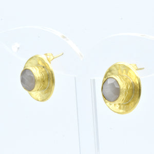 Aylas Cateye earrings - 21ct Gold plated semi precious gemstone - Handmade in Ottoman Style by Artisan