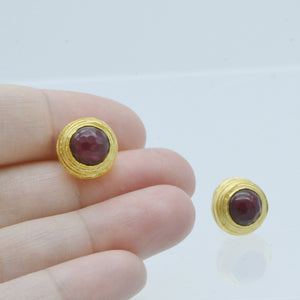 Aylas Agate earrings - 21ct Gold plated semi precious gemstone - Handmade in Ottoman Style by Artisan